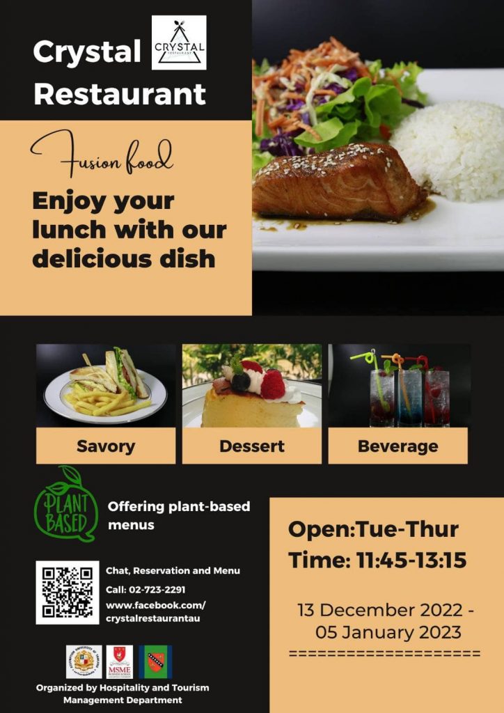 Let’s have lunch at Crystal Restaurant