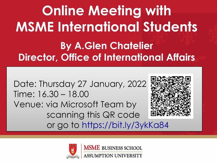 Online Meeting with MSME International Students (2022)