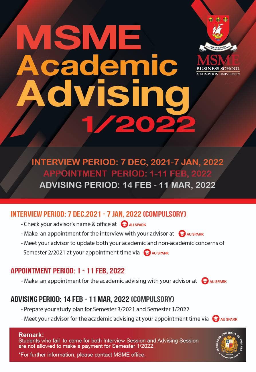 MSME ACADEMIC ADVISING 1/2022
