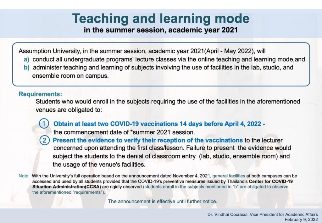 Teaching and learning mode in the summer session (2021)