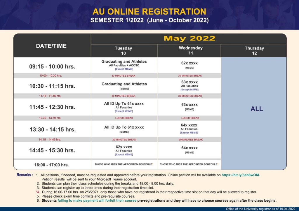 Online Registration 1/2022