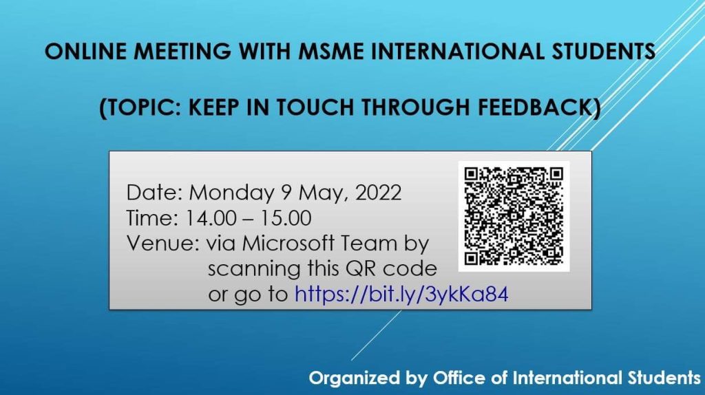 Meeting with MSME International Students (2022)
