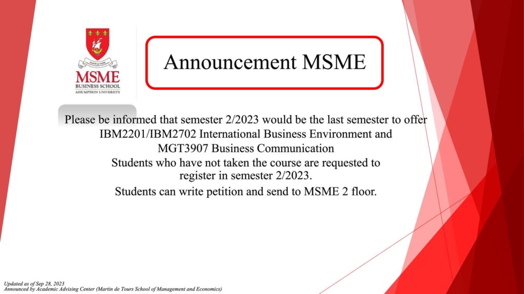 Announcement MSME